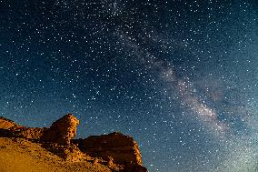 Starry Sky Over The Desert In Fayoum - Egypt