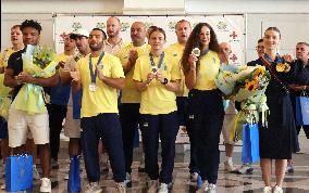 Team Ukraine athletes come home from Paris 2024 Olympics