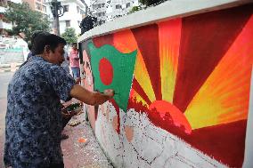 Students Paint New Graffiti - Dhaka