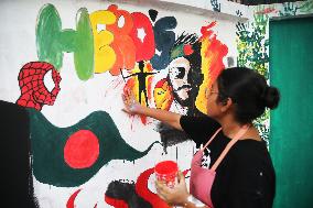 Students Paint New Graffiti - Dhaka