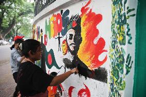 Students Paint New Graffiti - Dhaka