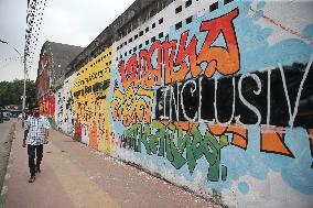 Students Paint New Graffiti - Dhaka