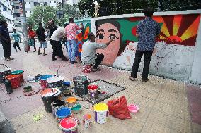 Students Paint New Graffiti - Dhaka