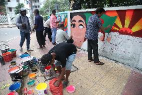 Students Paint New Graffiti - Dhaka