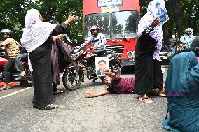 Family Members Of Victims Of Enforced Disappearance Protest In Front Of The Chief Adviser Official Residence In Dhaka.