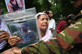 Family Members Of Victims Of Enforced Disappearance Protest In Front Of The Chief Adviser Official Residence In Dhaka.