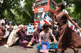 Family Members Of Victims Of Enforced Disappearance Protest In Front Of The Chief Adviser Official Residence In Dhaka.