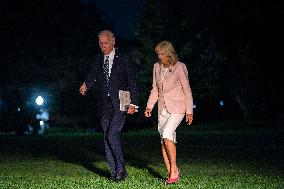 President Biden and First Lady Jill Biden arrive at the White House after New Orleans, Louisiana trip