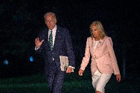 President Biden and First Lady Jill Biden arrive at the White House after New Orleans, Louisiana trip