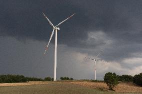 Wind Turbines In Campania