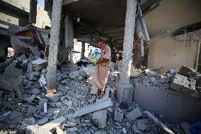 Gazans Search Through Rubble Following Strike