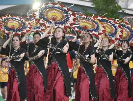 Parasol dance at western Japan festival