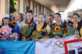 Ukrainian rhythmic gymnasts return from Paris 2024 Olympic Games