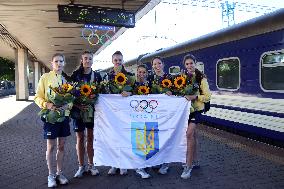 Ukrainian rhythmic gymnasts return from Paris 2024 Olympic Games