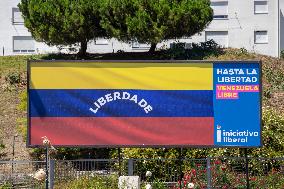 Portuguese Political Party Iniciativa Liberal Puts Up Posters In Support Of A Free Venezuela