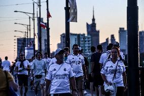 UEFA World Cup Fans Arrive For Real Madrid Vs Atalanta Game In Warsaw