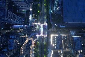 A Shaped Pedestrian Bridge in Hangzhou