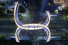 A Shaped Pedestrian Bridge in Hangzhou