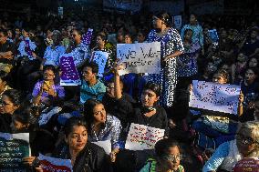 Citizen Protest Against Rape And Murder Of Doctor In Kolkata On The Eve Of 78th Indian Independence Day.