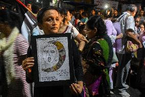 Citizen Protest Against Rape And Murder Of Doctor In Kolkata On The Eve Of 78th Indian Independence Day.