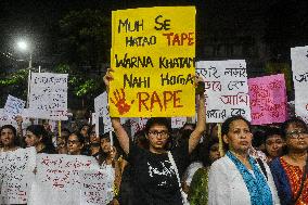 Citizen Protest Against Rape And Murder Of Doctor In Kolkata On The Eve Of 78th Indian Independence Day.