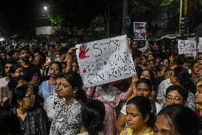 Citizen Protest Against Rape And Murder Of Doctor In Kolkata On The Eve Of 78th Indian Independence Day.