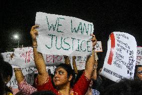 Citizen Protest Against Rape And Murder Of Doctor In Kolkata On The Eve Of 78th Indian Independence Day.