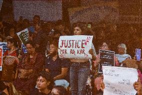 Citizen Protest Against Rape And Murder Of Doctor In Kolkata On The Eve Of 78th Indian Independence Day.