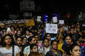 Citizen Protest Against Rape And Murder Of Doctor In Kolkata On The Eve Of 78th Indian Independence Day.