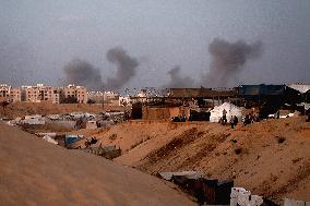 Israeli Military Aircraft Strikes Hamad City - Gaza