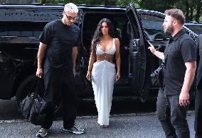 Kim Kardashian Parades Very Busty Look With North - NYC