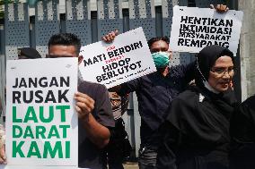 A Protest Against The  Rempang Eco-City National Strategic Project