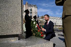 Poland's Deputy PM And Defence Minister Wreath Laying Ceremony During The Army Day In Warsaw.