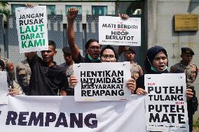 A Protest Against The  Rempang Eco-City National Strategic Project