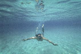 Swimming At Stavros Beach Near Chania