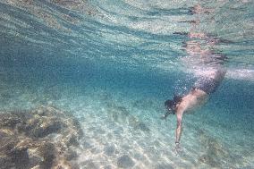 Swimming At Stavros Beach Near Chania