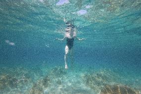 Swimming At Stavros Beach Near Chania