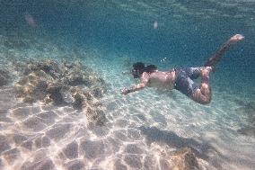 Swimming At Stavros Beach Near Chania