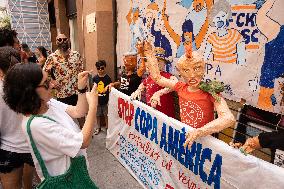 Graffiti And Messages Against Tourism In Barcelona.