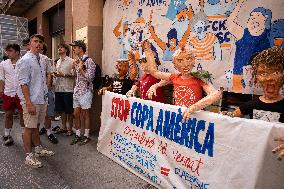 Graffiti And Messages Against Tourism In Barcelona.