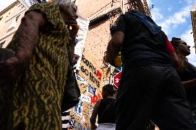 Graffiti And Messages Against Tourism In Barcelona.