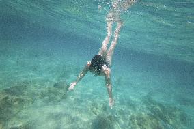 Swimming At Stavros Beach Near Chania