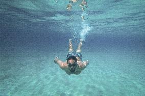 Swimming At Stavros Beach Near Chania