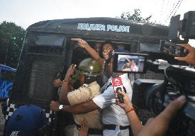 Protest In Government Hospitals For Rape And Murder Of A PGT Women Doctor In Kolkata, India