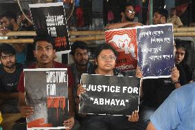 Protest In Government Hospitals For Rape And Murder Of A PGT Women Doctor In Kolkata, India