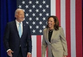 President Biden And Vice President Harris Appear Together At Drug Price Reduction Event.