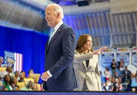 President Biden And Vice President Harris Appear Together At Drug Price Reduction Event.