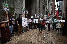 Protesters Demonstrate Outside City Hall On Restrictions To The “March On The DNC” Protest Permits During Next Weeks 2024 Democr