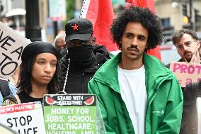 Protesters Demonstrate Outside City Hall On Restrictions To The “March On The DNC” Protest Permits During Next Weeks 2024 Democr