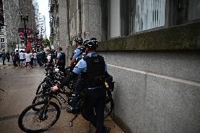 Protesters Demonstrate Outside City Hall On Restrictions To The “March On The DNC” Protest Permits During Next Weeks 2024 Democr